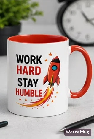Work Hard Stay Humble custom business mug — red