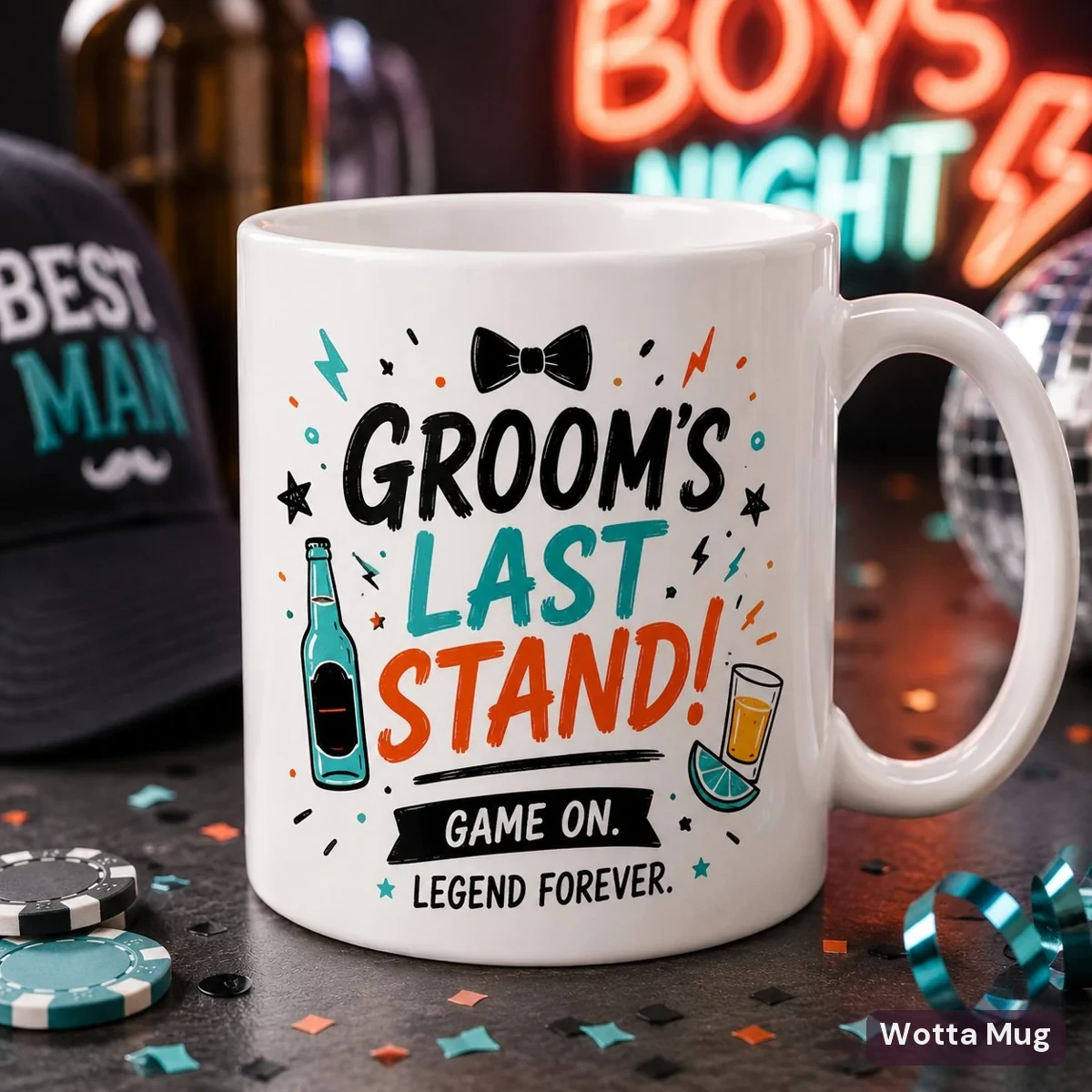 Personalised bucks and hens mugs — full-colour sublimation, Gold Coast