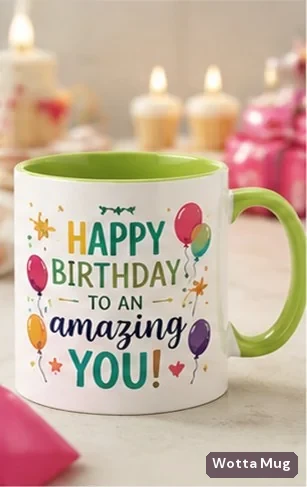 Amazing You birthday mug — light green