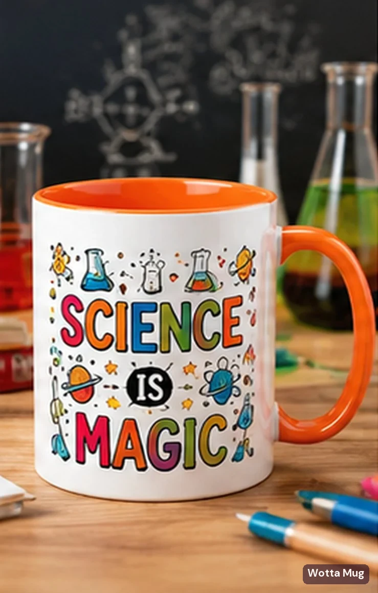 Science is Magic custom school mug — orange